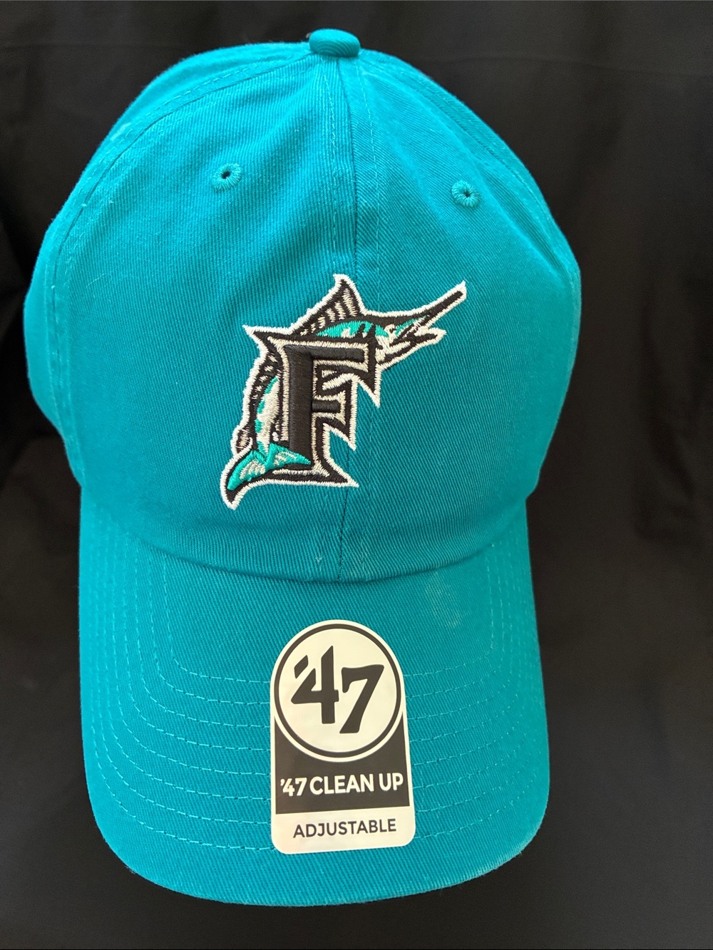 47 Miami Marlins Teal Logo Adjustable Cap - Picture 2 of 10